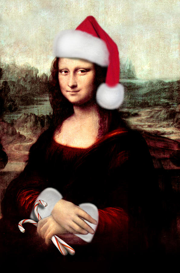 Mona Lisa With Santa Hat Digital Art by Gravityx9  Designs