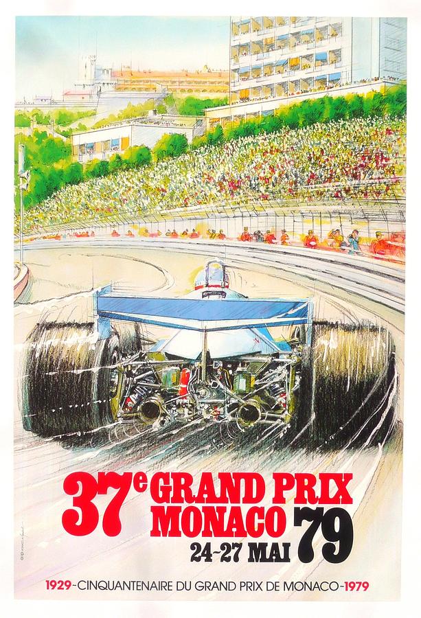 Vintage Digital Art - Monaco Grand Prix 1979 by Georgia Clare