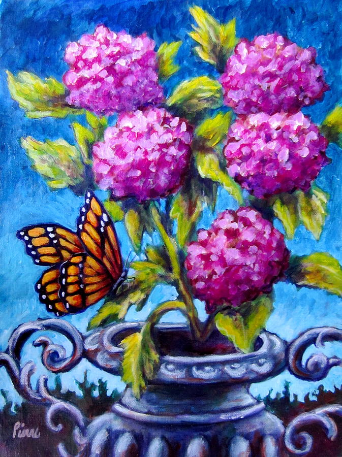 Flowers Painting - Monarch and Flowers by Sebastian Pierre Flowers Painting - Monarch and Flowers by Sebastian Pierre