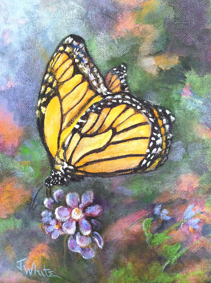 Butterfly Painting - Monarch butterfly by Judie White