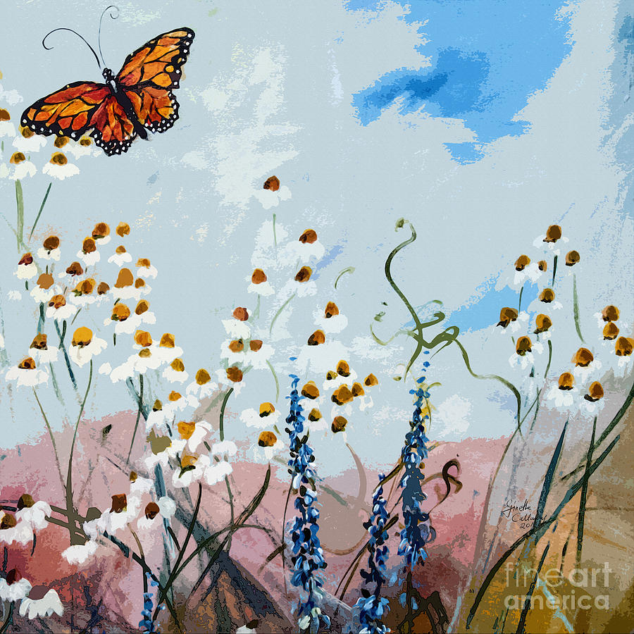 Monarch Butterfly Modern Art Painting by Ginette Callaway