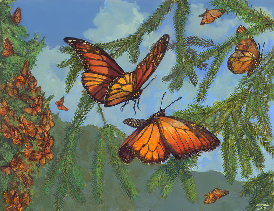 Wildlife Painting - Monarch Butterfly The Journey by ACE Coinage painting by Michael Rothman