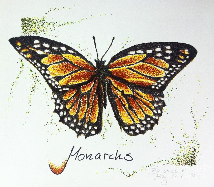 Monarchs - Butterfly Drawing by Katharina Bruenen