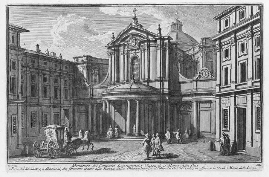 Monastero dei Canonici Lateranensi e Chiesa di S. Maria della P Digital Art by Giuseppe Vasi