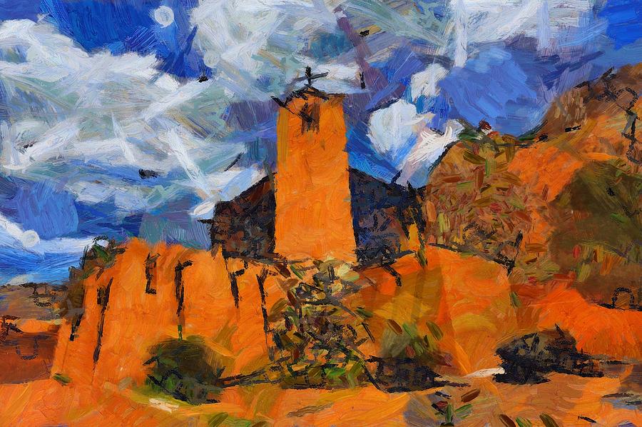 Monastery in the Clouds Digital Art by Carrie OBrien Sibley