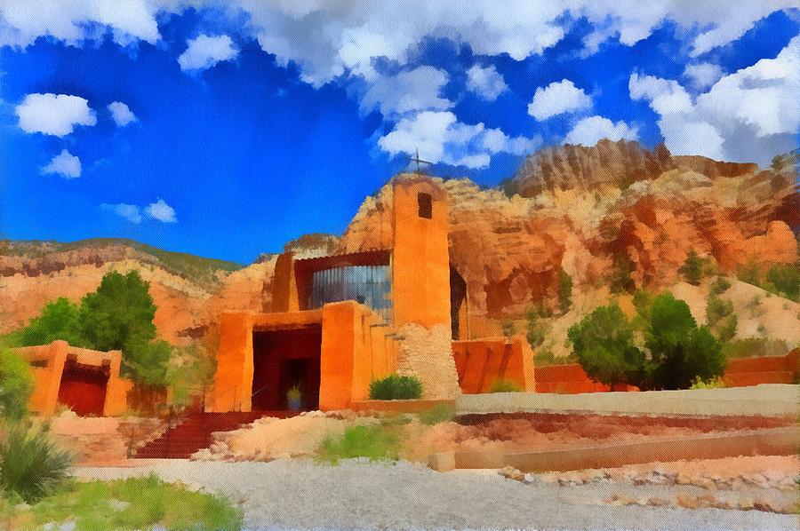 Monastery  in the Mountains Digital Art by Carrie OBrien Sibley