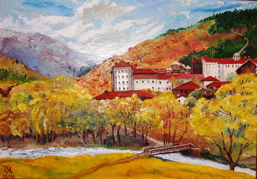 Monastery Painting by Nina Mitkova