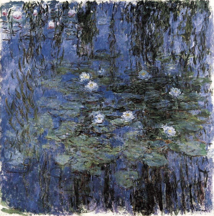 Monet, Claude 1840-1926. Blue Photograph by Everett