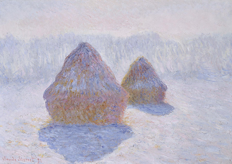 Monet Haystacks, 1891 Painting by Granger