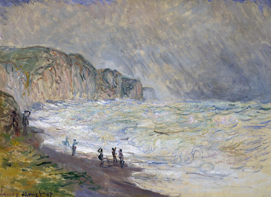 Monet Heavy Sea, 1897 Painting by Granger