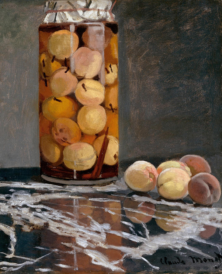 Monet Jar Of Peaches Painting by Granger