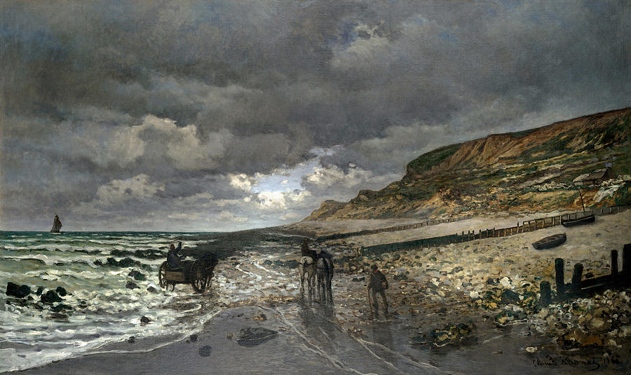 Monet Low Tide, 1865 Painting by Granger