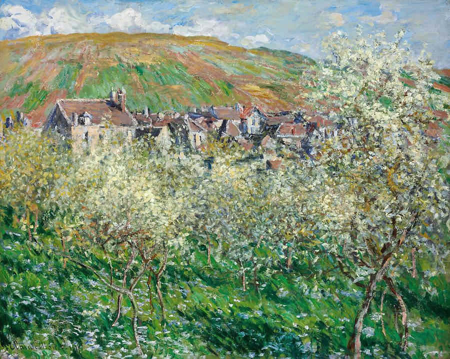 Monet Plum Trees, 1879 Painting by Granger