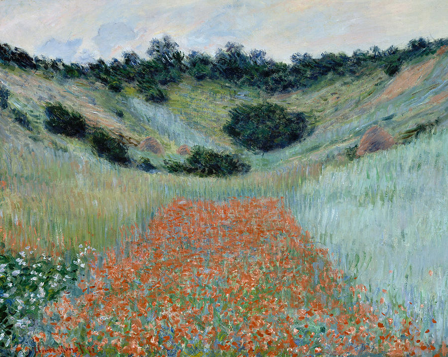 Monet Poppy Field, 1885 Painting by Granger