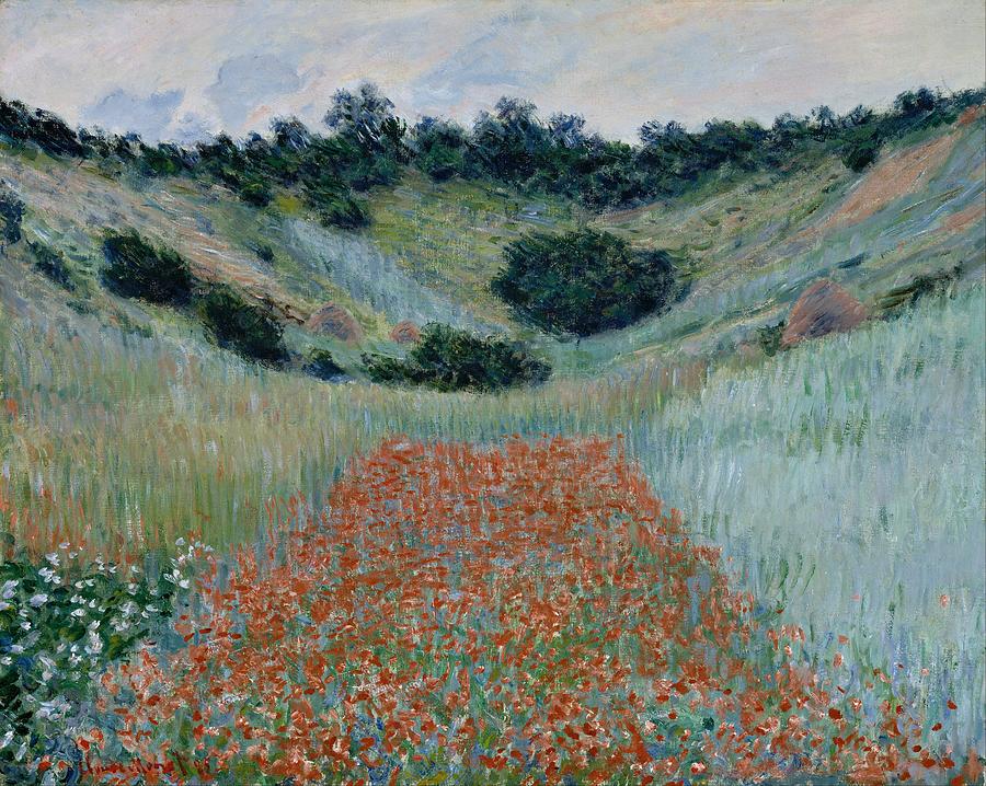 Monet Poppy Field in a Hollow near Giverny 1885 Painting by Movie Poster Prints