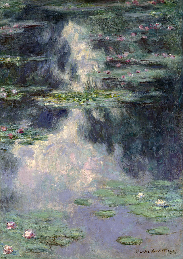 Monet Water Lilies, 1907 Painting by Granger