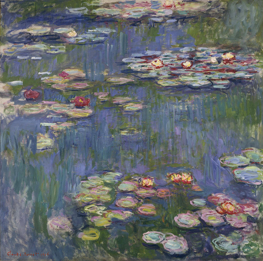 Monet Water Lilies, 1916 Painting by Granger