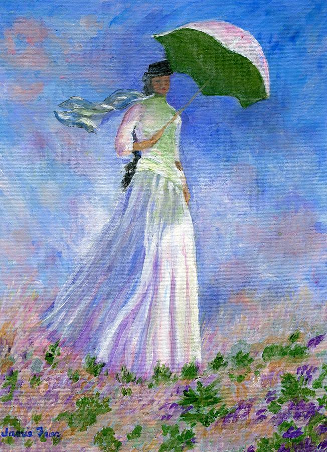 Monet Woman with Parasol Painting by Jamie Frier