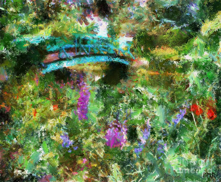 Monets Bridge in Spring Painting by Dragica  Micki Fortuna