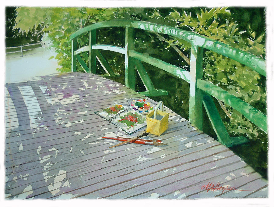 Monet's Garden Painting - Monets Bridge by Maryann Boysen