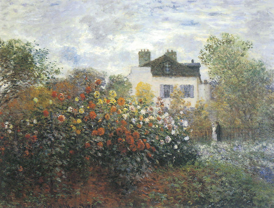 Claude Monet Painting - Monets Garden at Argenteuil by Claude Monet