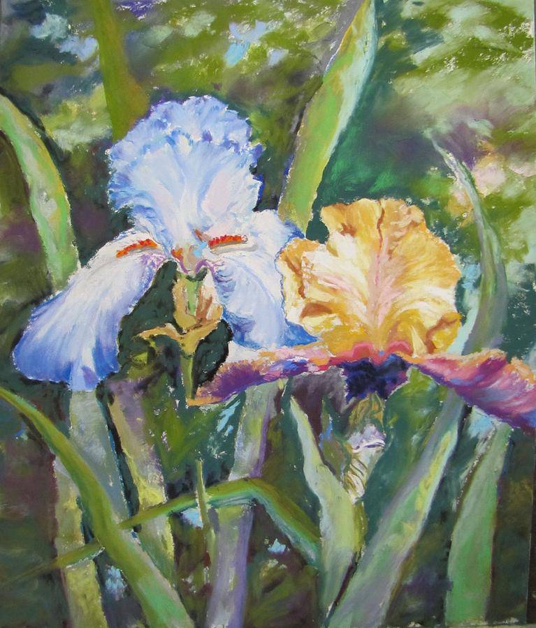Monets Iris Garden Painting by Vicki Brevell