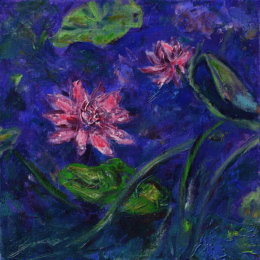 Monets Lily Pond II Painting by Xueling Zou