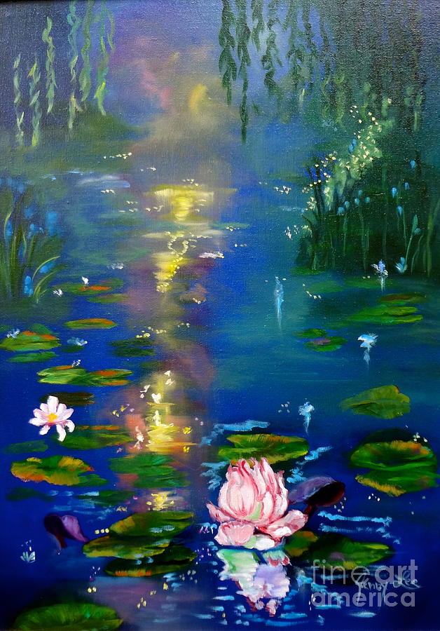 Monets Pond 1 Painting by Jenny Lee