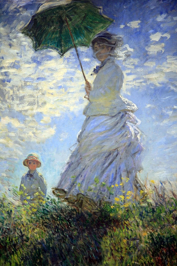 Umbrella Photograph - Monets Woman With A Parasol -- Madame Monet And Her Son by Cora Wandel