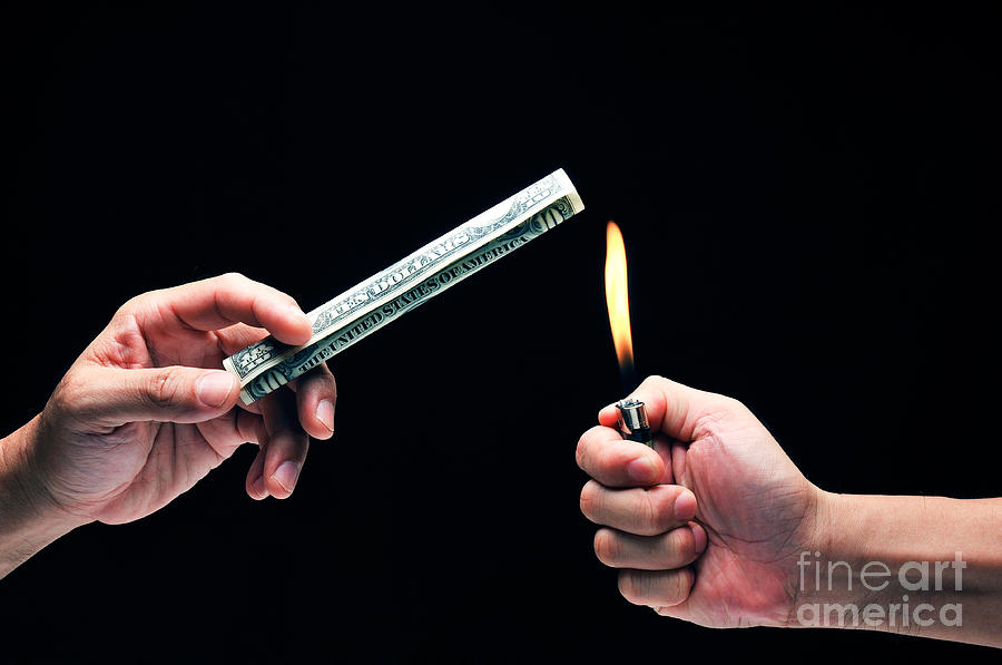 Lighter Photograph - Money To Burn by William Voon
