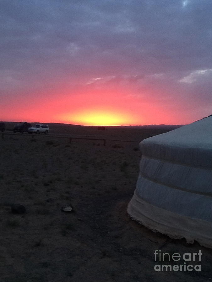 Sunset Photograph - Mongolia sunup by Michelle Hynes