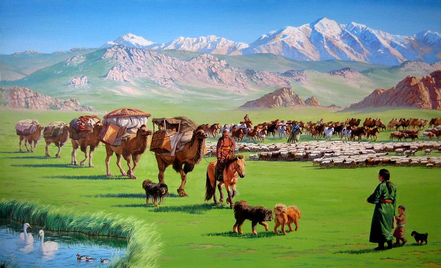 Mongolian Nomadic Life Painting By Tsogbayar Chuluunbaatar Fine Art