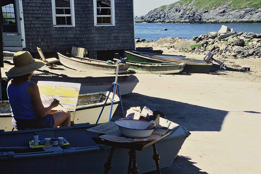 Monhegan Artist at Work Photograph by AnnaJanessa PhotoArt