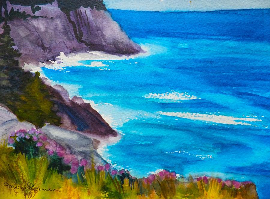 Monhegan Cliffs Painting by Mary Gorman