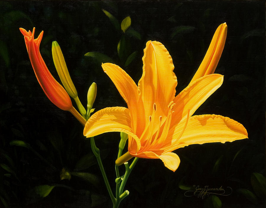 Floral Painting - Monikas Lily by Gary Hernandez Floral Painting - Monikas Lily by Gary Hernandez