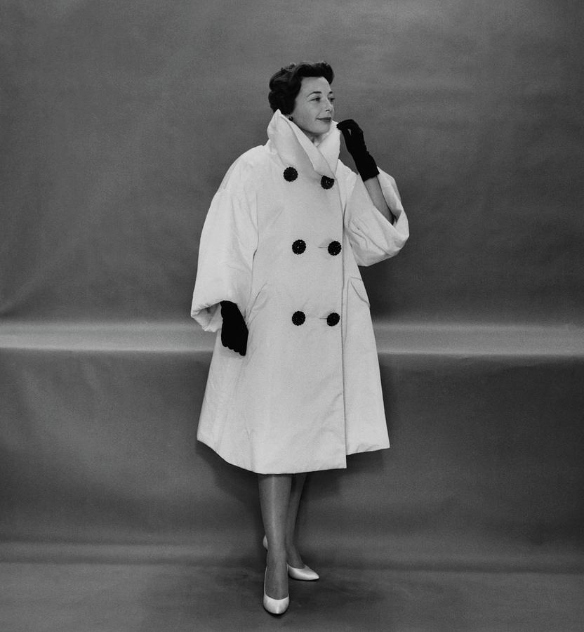 Monique De Nervo In A Coat By Lanvin Castillo Photograph by Karen Radkai