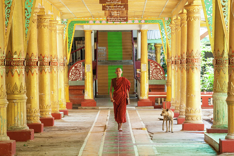Monk, Kha Khat Wain Kyaung Monastery Photograph by Peter Adams