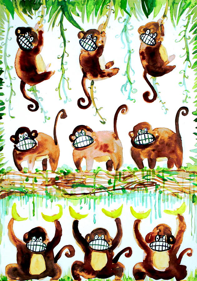 Monkey Armada Painting by Fabrizio Cassetta