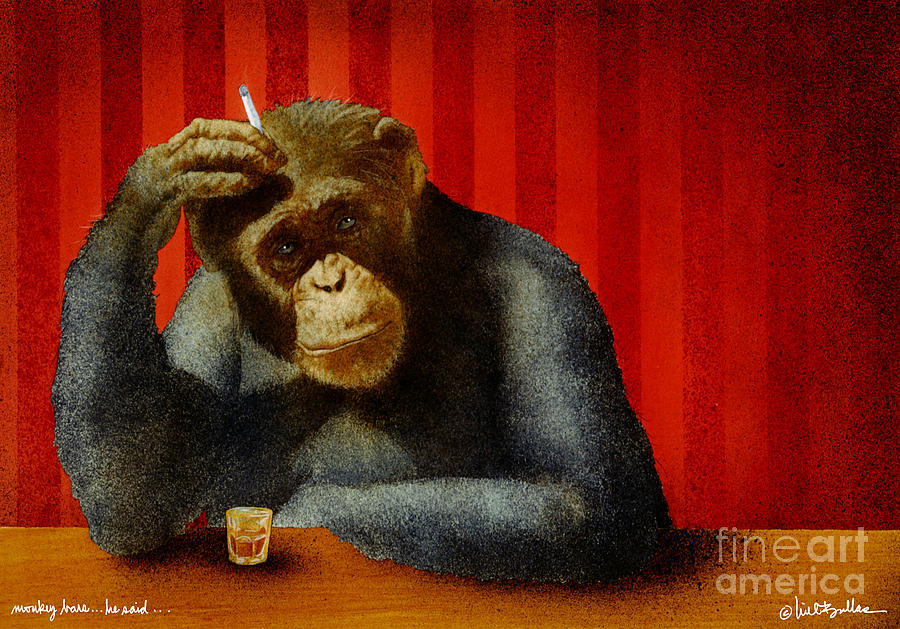 Ape Painting - Monkey bars...he said... by Will Bullas