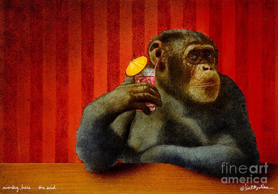 Ape Painting - Monkey bars...she said... by Will Bullas