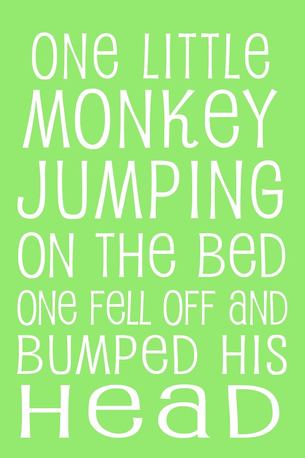 Monkey Digital Art - Monkey Jumping On The Bed by Jaime Friedman