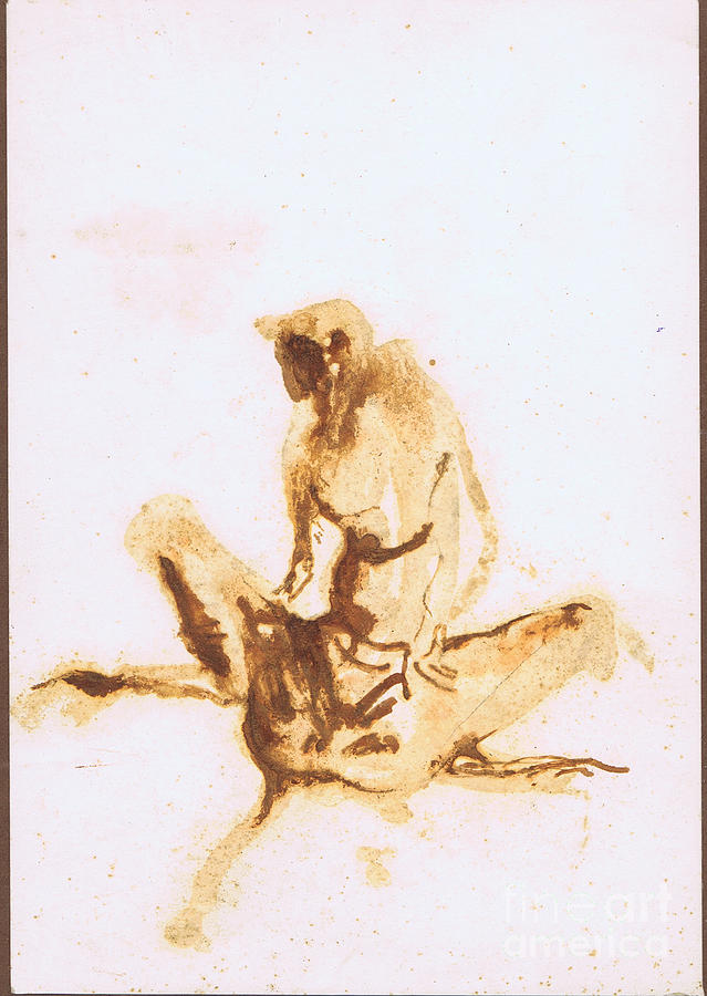Monkey Drawing by Rakesh Hazela