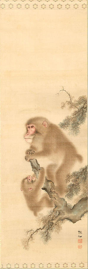 Monkey Painting - Monkeys by Mori Sosen