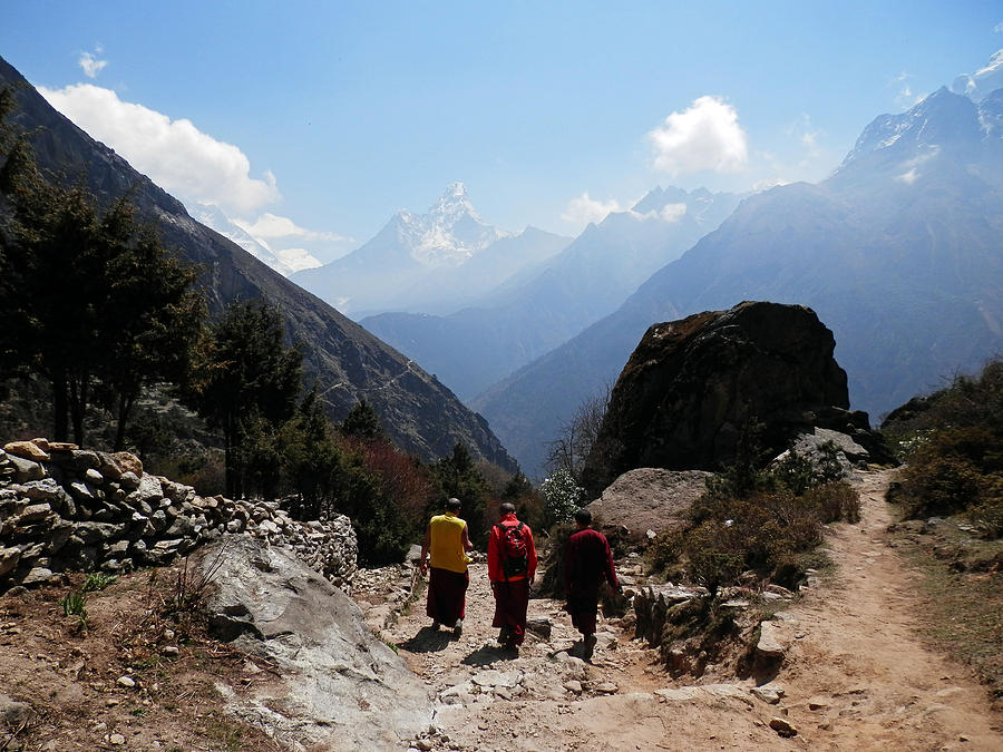 Monks and Mountains Photograph by Pema Hou