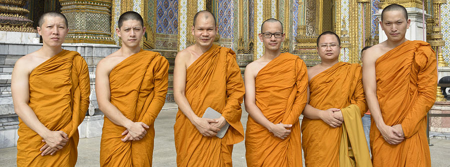 Monks Photograph - Monks at the Grand Palace by Bob VonDrachek