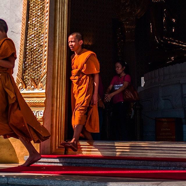 Golden Photograph - Monks In Thailand by Aleck Cartwright
