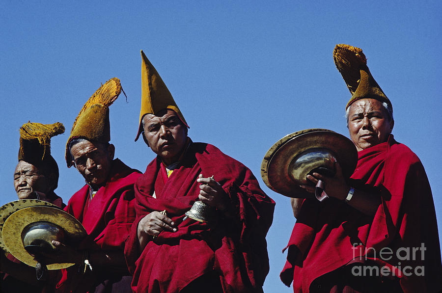 Monks Play Music - Tikse Monastery Ladakh Photograph by Craig Lovell