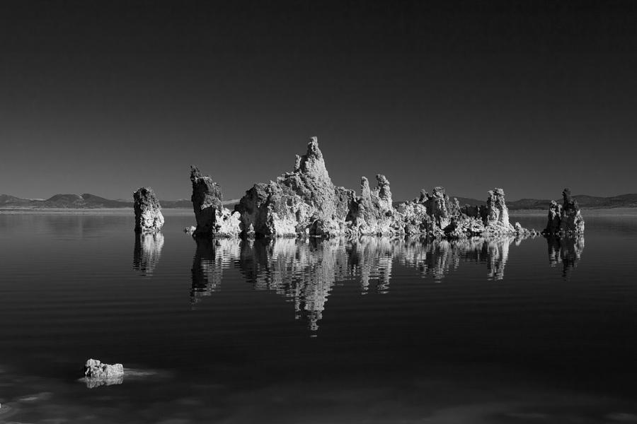 Mono Lake and Tufas Black and White Photograph by Greg Kluempers