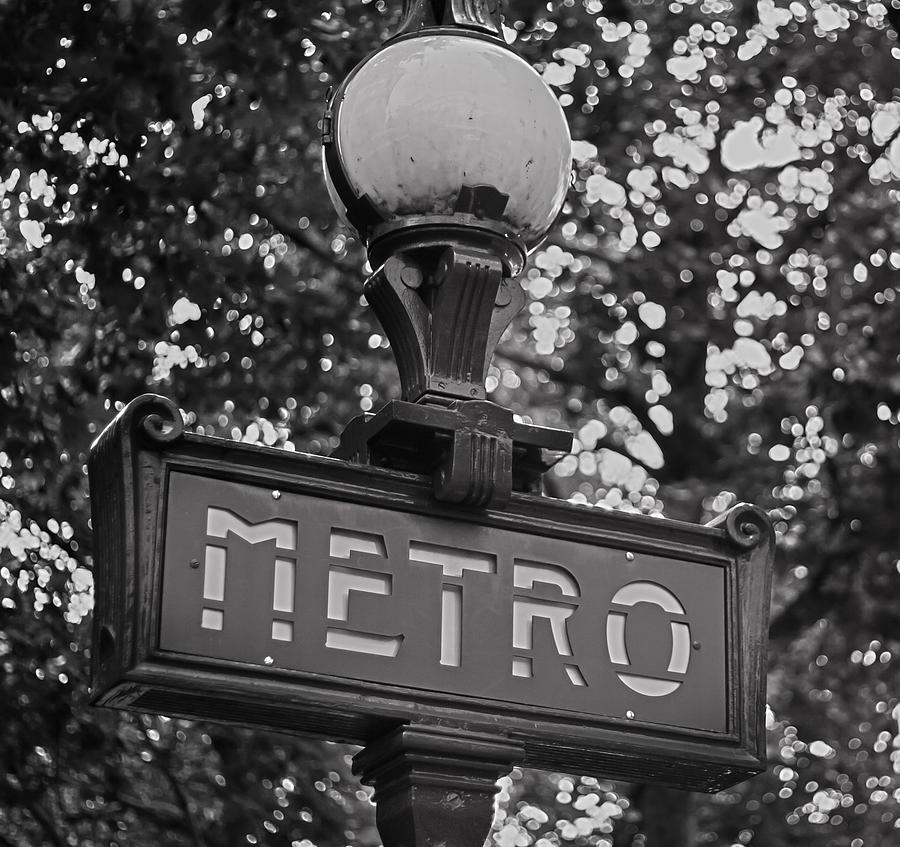 Mono Metro - Paris Art Photograph by Georgia Clare