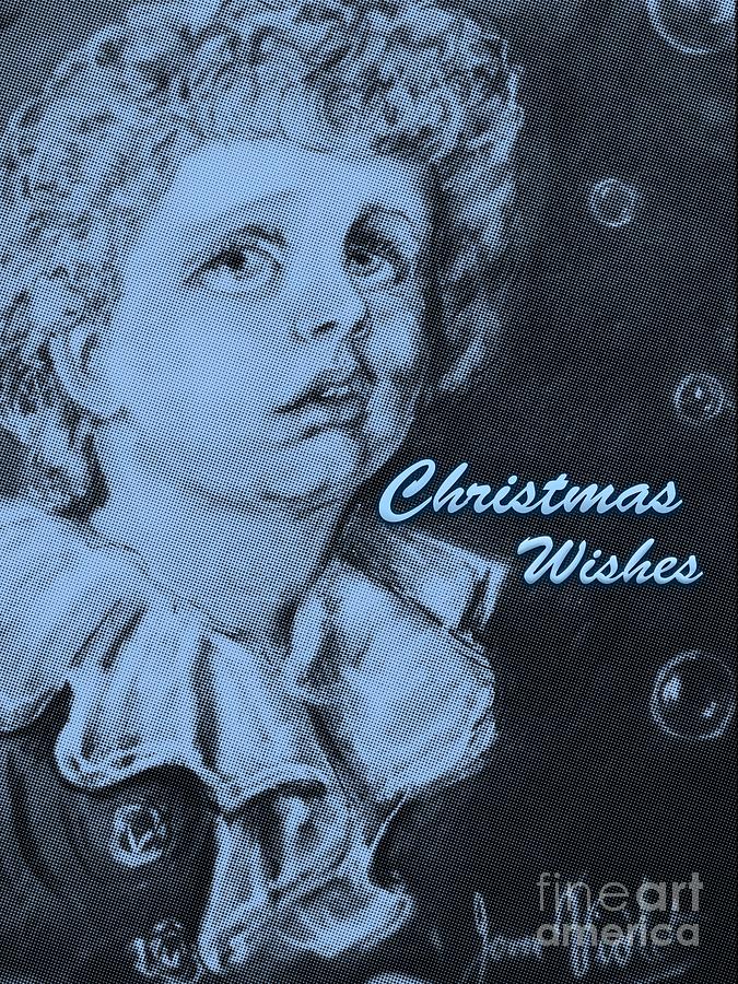 Monochrome Bubbles Christmas Wishes Mixed Media by Joan-Violet Stretch